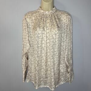 Club Monaco Peter Pan Collar Blouse Long Sleeve Pink/Peach Casual Sz S